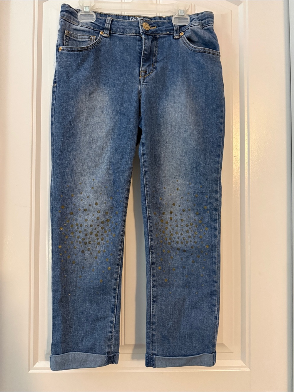 Cat & Jack Blue Denim Jeans with Gold Dot Accents